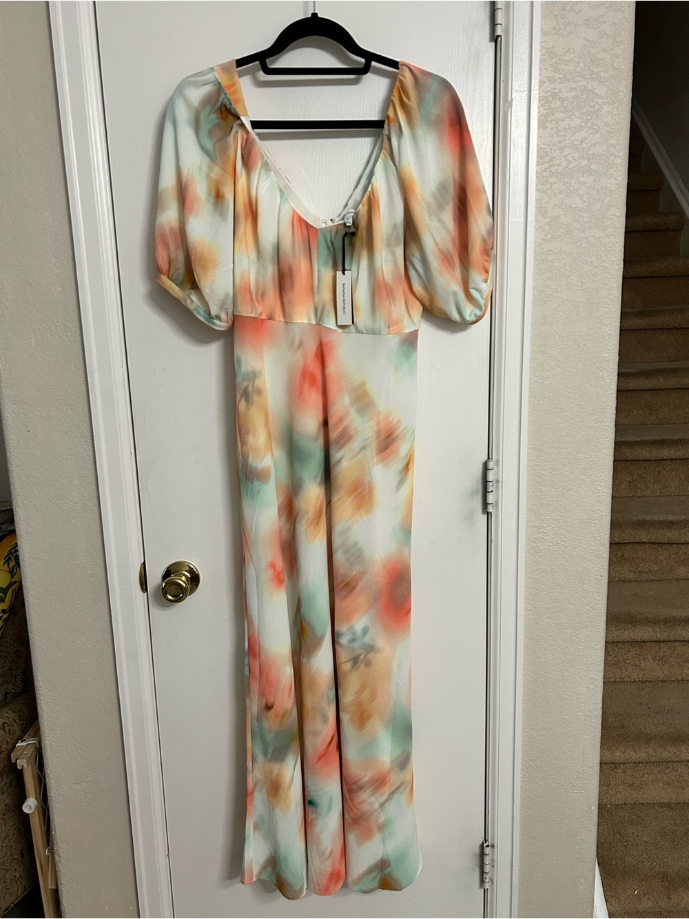 Banana Republic Pastel Watercolor Maxi Dress